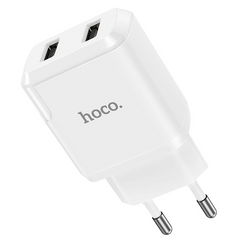 Мережевий зарядний пристрій для телефону HOCO Speedy N7 |2USB 2.1A| Білий