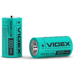 Акумулятор VIDEX Li-Ion 16340(без захисту) 800mAh