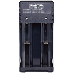 Зарядний пристрій для акумуляторів QUANTUM QM-BC2020 |Li-ion/3.7V/2-slot/USB| Чорний