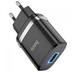Мережевий зарядний пристрій для телефону HOCO Ardent N1 |1USB, 2.4A| Чорний