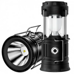 Кемпінговий ліхтар світлодіодний акумуляторний на сонячній батареї Magic Camplight 5800T 6LED+1W Power Bank Чорний