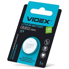 Батарейка лужна VIDEX CR2032 3V 1шт