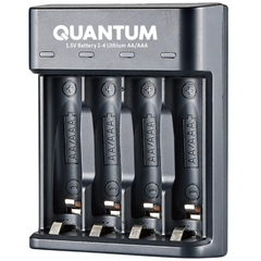 Зарядний пристрій для акумуляторів QUANTUM QM-BC3040 |Lithium/1.5V/AA/AAA/4-slot/USB| Чорний