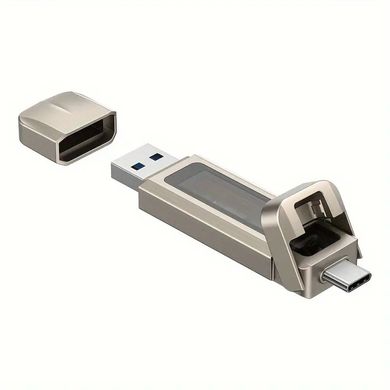 Металева USB Флешка 2в1 1Tb Type-C/USB 3.2 High Speed 5G для телефону комп'ютера USAMS US-ZB277 Сірий