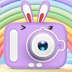 Дитячий фотоапарат з фронтальною камерою, силіконовим чохлом, підтримкою карти пам'яті та MP3 X900 Rabbit Фіолетовий 44677