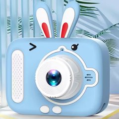 Дитячий фотоапарат з фронтальною камерою, силіконовим чохлом, підтримкою карти пам'яті та MP3 X900 Rabbit Блакитний 44677
