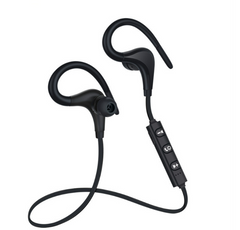 Бездротові вакуумні навушники bluetooth з мікрофоном для бігу і для спорту Чорні
