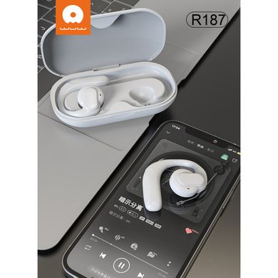 Бездротові навушники з мікрофоном у кейсі WUW R187 Білий