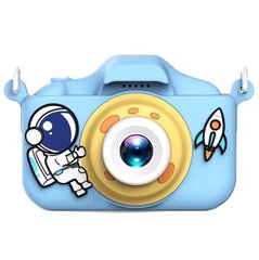 Дитячий фотоапарат з фронтальною камерою, силіконовим чохлом та підтримкою карти пам'яті X200 Astronaut Блакитний 44678